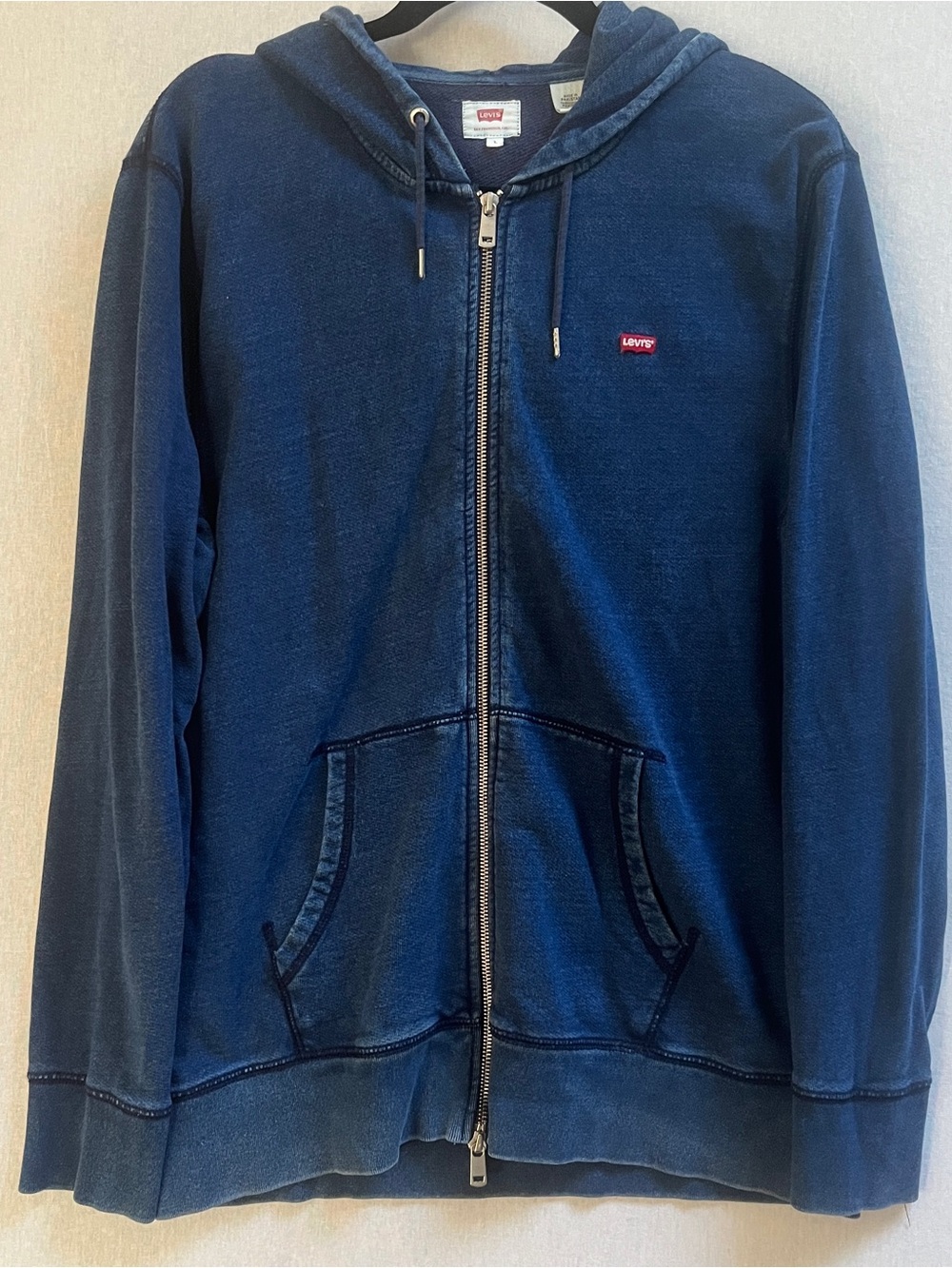 Levis Mens Full Zip Drawstring Hoodie Jacket Size L